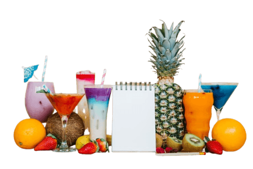 Juice glasses deco left